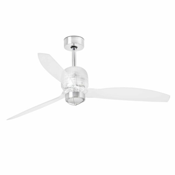 DECO FAN Ø1280 MM CHROME 3 TRANSPARENT BLADES 17W FARO - 33394D-9