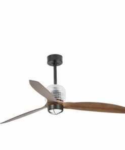 DECO FAN Ø1280MM BLACK BLADES WOOD 17W 3000K W/R  FARO – 33395DWP-10