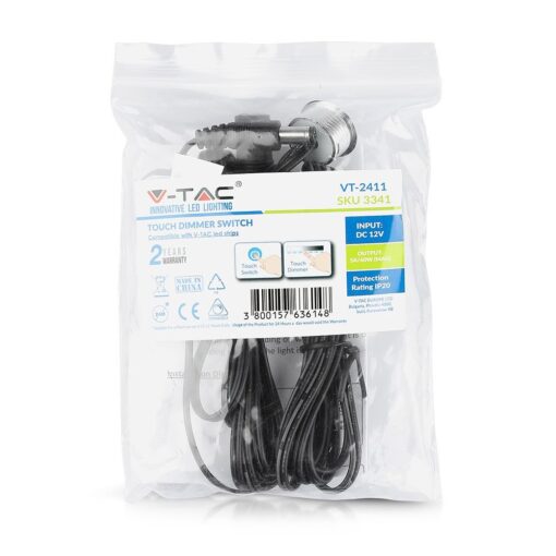 Dimmer/Διακόπτης Αφής Φωτιζόμενος για LED ταινίες 12V 60W V-TAC – 3341
