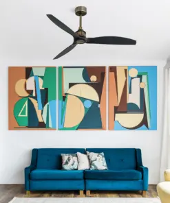 Faro Barcelona Ανεμιστήρας Οροφής Χρυσός Μαύρος με Τηλεχειριστήριο – 33417