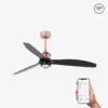 Faro Barcelona Just Fan LED Smart Wi-Fi Ανεμιστήρας Οροφής με Φως και Τηλεχειριστήριο Μαύρο Χάλκινος – 33418WP-10