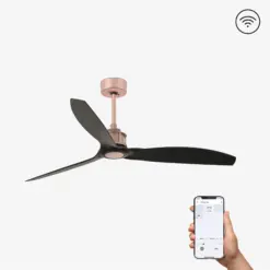 Faro Barcelona Just Fan LED Smart Wi-Fi Ανεμιστήρας Οροφής με Τηλεχειριστήριο Μαύρο Χάλκινος – 33418WP