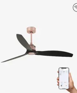 Faro Barcelona Just Fan LED Smart Wi-Fi Ανεμιστήρας Οροφής με Τηλεχειριστήριο Μαύρο Χάλκινος – 33418WP