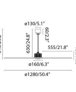 Faro Barcelona Just Fan LED Smart Wi-Fi Ανεμιστήρας Οροφής με Τηλεχειριστήριο Μαύρο Χάλκινος – 33418WP