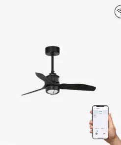 Faro Barcelona JustFan XS Smart Wi-Fi Ανεμιστήρας Οροφής με Φως και Τηλεχειριστήριο Μαύρο – 33424WP-10