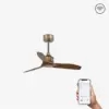 Faro Barcelona Just Fan XS Smart Wi-Fi Ανεμιστήρας Οροφής με  Τηλεχειριστήριο Ξύλο Χρυσό – 33428WP