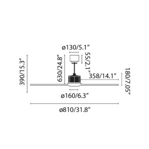 Faro Barcelona Just Fan XS Smart Wi-Fi Ανεμιστήρας Οροφής με  Τηλεχειριστήριο Ξύλο Χρυσό – 33428WP