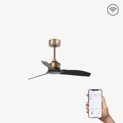 Faro Barcelona Century Smart Wi-Fi Ανεμιστήρας Οροφής με Τηλεχειριστήριο Χρυσό / Μαύρο – 33429WP