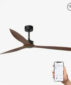 Faro Barcelona Just Fan XL Smart Wi-Fi Ανεμιστήρας Οροφής με Τηλεχειριστήριο Μαύρος / Ξύλο – 33430WP