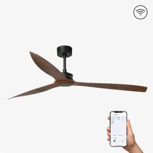 Faro Barcelona Just Fan XL Smart Wi-Fi Ανεμιστήρας Οροφής με Τηλεχειριστήριο Μαύρος / Ξύλο – 33430WP