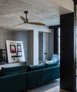 COPPER FAN Ø1280 MM BLACK 3 BLADES WOOD DARK FARO – 33451