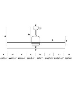 Faro Barcelona TILOS XL Ανεμιστήρας Οροφής, με Φως, Με Τηλεχειριστήριο, Σκούρου Καφέ Χρώματος- 33466A