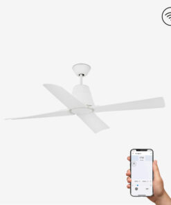 Faro Barcelona TYPHOON M Smart WIFI Ανεμιστήρας Οροφής IP44 Λευκού Χρώματος με Τηλεχειριστήριο – 33480WP
