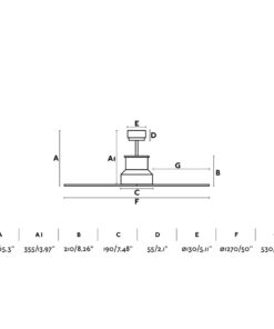 Faro Barcelona Winche Ανεμιστήρας Οροφής Μαύρο/ Καφέ με Τηλεχειριστήριο IP44- 33481