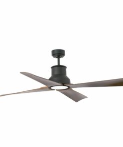 Faro Barcelona Winche Ανεμιστήρας Οροφής Μαύρο/ Καφέ με Τηλεχειριστήριο IP44- 33481