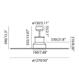 Faro Barcelona WINCHE Smart Wifi Ανεμιστήρας Οροφής IP44 Μαύρου Χρώματος με Τηλεχειριστήριο – 33481WP