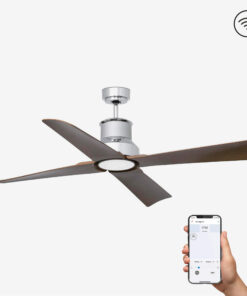 Faro Barcelona WINCHE Smart Wifi Ανεμιστήρας Οροφής Χρωμίου με Τηλεχειριστήριο – 33482WP