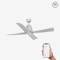 Faro Barcelona TYPHOON Smart Wifi Ανεμιστήρας Οροφής IP44 Γκρι Χρώματος με Τηλεχειριστήριο – 33489WP