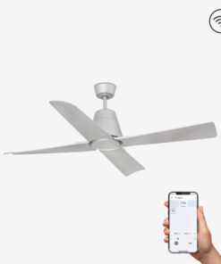 Faro Barcelona TYPHOON Smart Wifi Ανεμιστήρας Οροφής IP44 Γκρι Χρώματος με Τηλεχειριστήριο – 33489WP