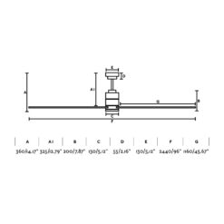 Faro Barcelona Manhattan Ø2440mm Ανεμιστήρας Οροφής Νίκελ Ματ με Τηλεχειριστήριο – 33496