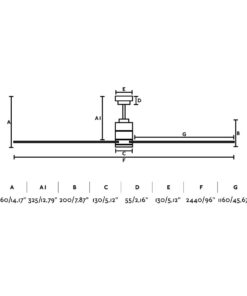 Faro Barcelona Manhattan Ø2440mm Ανεμιστήρας Οροφής Νίκελ Ματ με Τηλεχειριστήριο – 33496