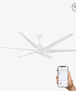 Faro Barcelona CIES XL Smart wifi, Ανεμιστήρας Οροφής, με Τηλεχειριστήριο, Λευκού Χρώματος- 33512WPA
