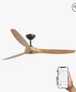 Faro Barcelona Morea Smart Wi-Fi Ανεμιστήρας Οροφής με Τηλεχειριστήριο Καφέ – 33446WP