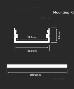 Προφίλ αλουμινίου για ταινίες LED 2000 x 23.5 x 10mm V-TAC – 3352