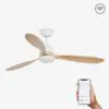 Faro Barcelona Poros Smart Wi-Fi Ανεμιστήρας Οροφής με Φως και Τηλεχειριστήριο Λευκός / Ξύλο  – 33524WP