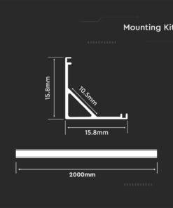 Προφίλ Αλουμινίου Γωνιακό με Γαλακτερό Καπάκι 2m V-TAC για ταινία LED – 3353