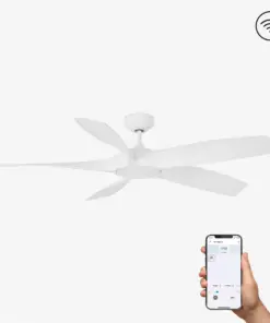 Faro Barcelona Cocos Smart Wi-Fi Ανεμιστήρας Οροφής με Φως και Τηλεχειριστήριο Λευκός – 33548WP