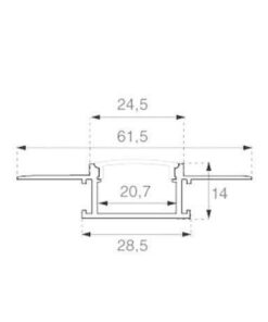 Προφίλ Αλουμινίου για Γυψοσανίδα με Γαλακτερό Καπάκι 2m V-TAC για ταινία LED – 3359