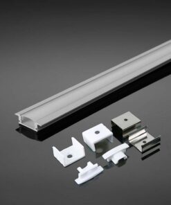 Προφίλ Αλουμινίου Λευκό για ταινίες LED χωνευτό 2000 x 24.7 x 7mm, με λευκό γαλακτερό κάλυμμα V-TAC – 3368