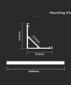 Προφίλ αλουμινίου για ταινίες LED γωνιακό 2000 x 15.8 x 15.8mm λευκό σώμα V-TAC – 3369