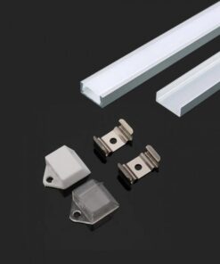 Προφίλ Αλουμινίου με Γαλακτερό Καπάκι 2m V-TAC για ταινία LED – 3370