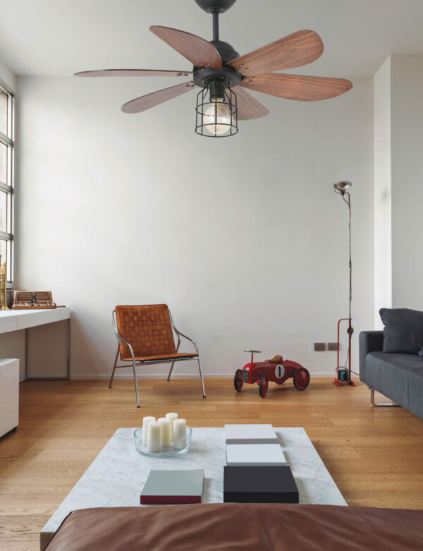 Faro Barcelona Vintage Chicago Ανεμιστήρας Οροφής με Φως και Τηλεχειριστήριο – 33703