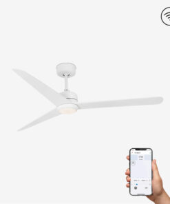 Faro Barcelona NUU L Smart WIFI Ανεμιστήρας Οροφής Λευκού Χρώματος με Φως LED 3000K και Τηλεχειριστήριο – 33722WP