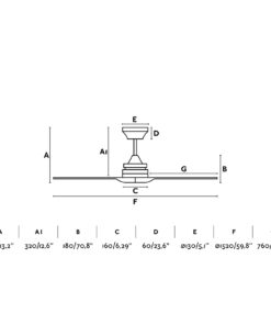 Ανεμιστήρας Οροφής ALO Ø520 Λευκός με Πτερύγια FARO – 33728