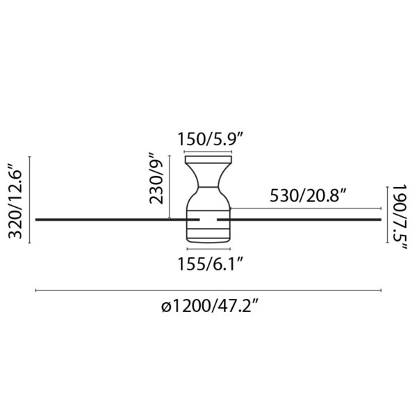Faro Barcelona Fraser Ø1200 Ανεμιστήρας Οροφής Λευκός με Φως και Τηλεχειριστήριο – 33756