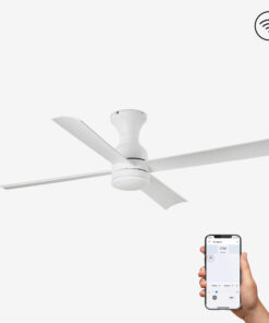 Faro Barcelona FRASER Smart WIFI Ανεμιστήρας Οροφής Λευκού Χρώματος με Τηλεχειριστήριο- 33756WP