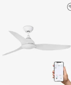 Faro Barcelona Sioux Smart Wi-Fi Ανεμιστήρας Οροφής με Φως και Τηλεχειριστήριο Λευκός IP44 – 33770WP