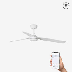 Faro Barcelona PUNT Smart Wi-Fi Ανεμιστήρας Οροφής με Τηλεχειριστήριο, Λευκού Χρώματος- 33814WP