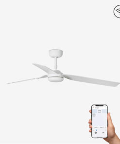 Faro Barcelona PUNT Smart Wi-Fi Ανεμιστήρας Οροφής με Τηλεχειριστήριο, Λευκού Χρώματος- 33814WP