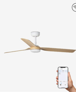 Faro Barcelona PUNT Smart Wi-Fi Ανεμιστήρας Οροφής με Τηλεχειριστήριο σε Χρώμα Ξύλου – 33816WP