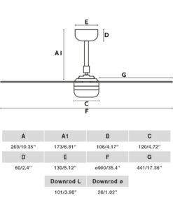 Faro Barcelona Ανεμιστήρας Οροφής MINI PUNT S Ø900mm Μαύρος με LED CCT Φωτισμό- 33822WP-1TWFR