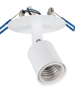 GloboStar® SARA 00848 Μοντέρνο Χωνευτό Φωτιστικό Οροφής / Τοίχου Μονόφωτο 1xE27 Μεταλλικό Λευκό Φ8 x Υ8.5cm