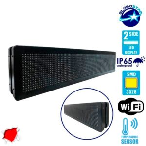 GloboStar® 90301 Κυλιόμενη Ψηφιακή Επιγραφή P10 LED SMD AC 220-240V με Wi-Fi – Αδιάβροχή IP65 – Διπλής Όψης – Μ104 x Π12 x Υ20cm Κόκκινο