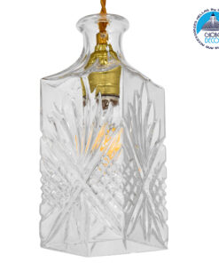 GloboStar® BRANDY 01516 Vintage Κρεμαστό Φωτιστικό Οροφής Μονόφωτο 1 x E27 Γυάλινο Διάφανο Φ10 x Υ24cm