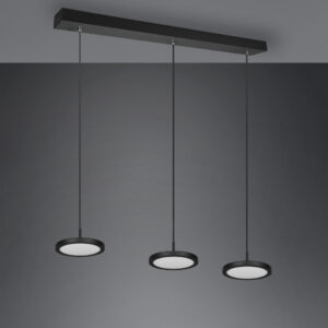 Κρεμαστό Φωτιστικό Trio Lighting TRAY 3x SMD, 10W · 3600lm, 3000K Μαύρο Ματ Μεταλλικό – 340910332