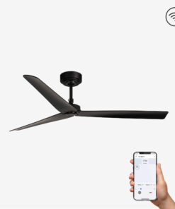 Faro Barcelona MILOS Smart WIFI Ανεμιστήρας Οροφής Μαύρου Χρώματος με Τηλεχειριστήριο – 34100WP